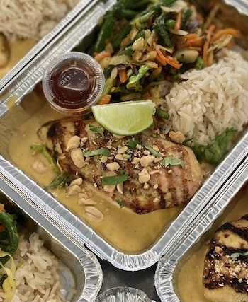 Grilled Chicken Breast with Asian Peanut Sauce
