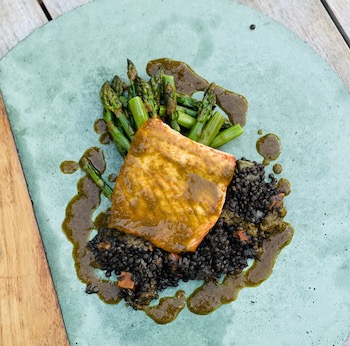 Salmon with French Lentils