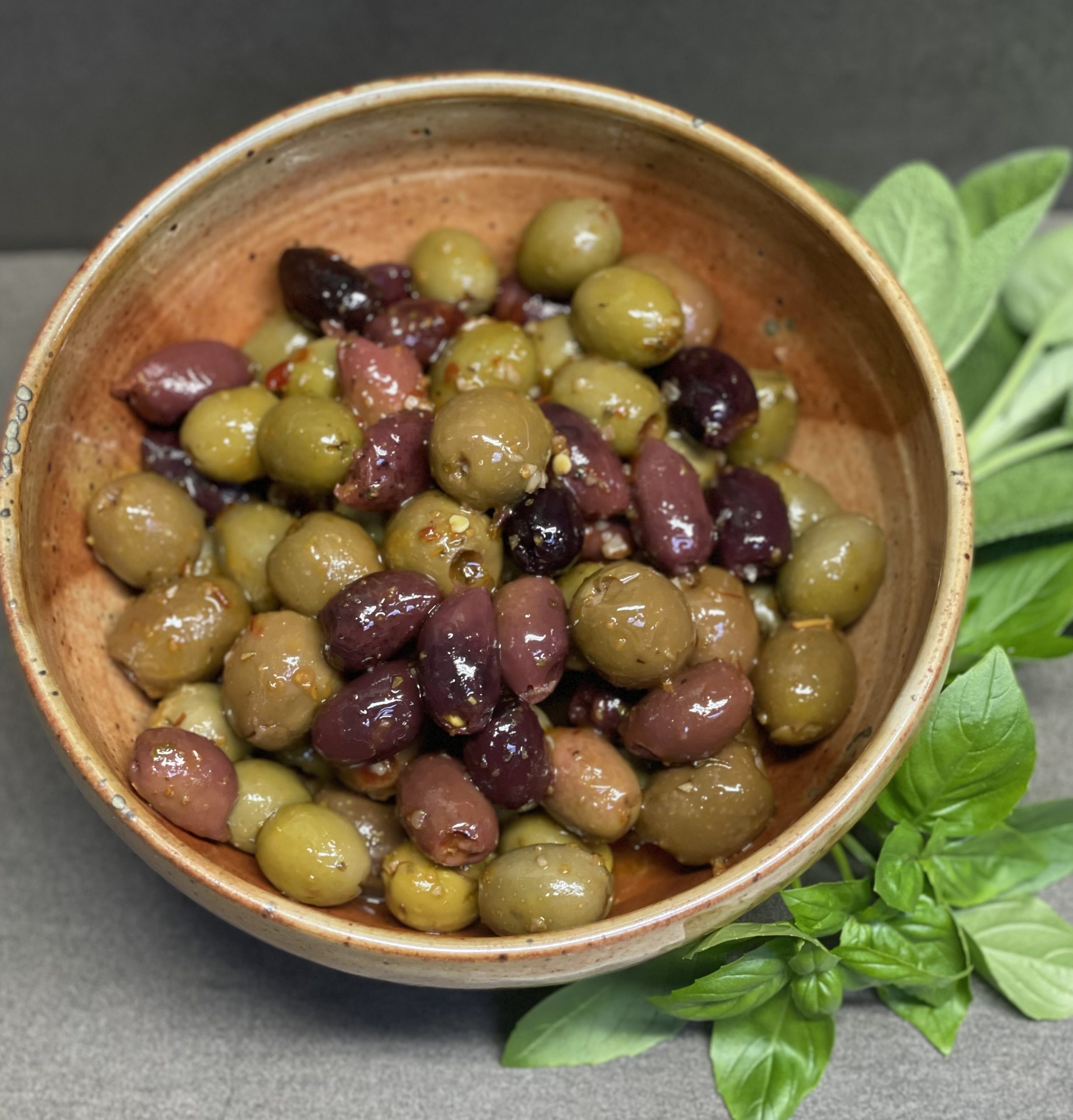 Spicy Greek Harissa Olives