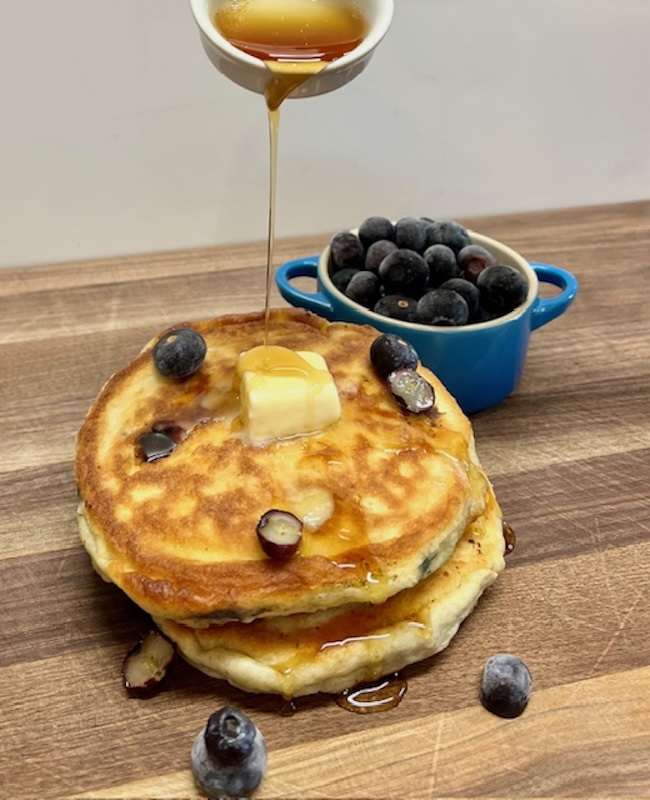 Buttermilk Blueberry Pancakes & Pure Maple Syrup