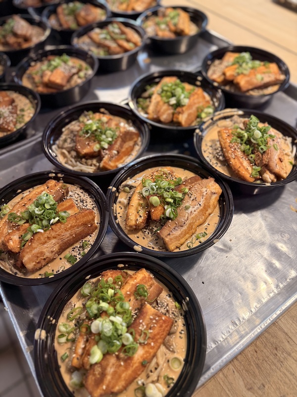 Ramen Rice Noodle Bowl with Braised Pork Belly